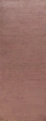 Solid 10 ft Modern Runner Rug 3x10 Wool Hand-knotted Contemporary Hallway Carpet - Image 1 of 4