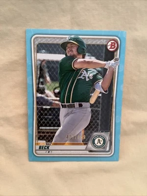 2020 Bowman #BP-16 Austin Beck - Sky Blue /499 - Image 1 of 2