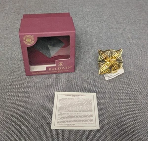 Baldwin 2001 vergoldet Messing keltische Schneeflocke Smithsonian Ornament - Bild 1 von 8