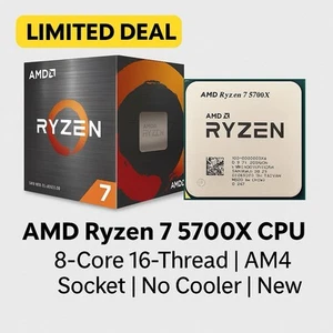 CPU AMD Ryzen 7 5700X | 8 núcleos 16 hilos | Zócalo AM4 | Sin enfriador | Nuevo - Imagen 1 de 5