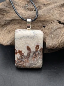 Crazy Lace Agate Rectangle Large Multi Color pendant stone necklace  #85 - Picture 1 of 5