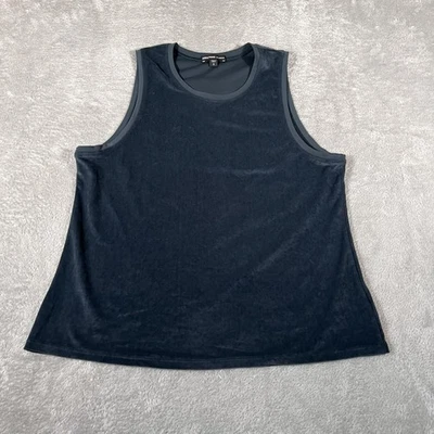 James Perse Shirt Womens Medium Black Velvet Velour Sleeveless Tank Top WKVT3424 - Image 1 of 4