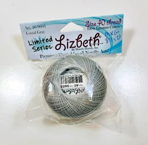 Costal Gray Lizbeth Cotton Tatting Thread #9603 Size 40 B62 - Picture 1 of 3