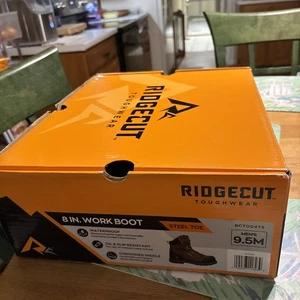 Ridgecut Herren Toughwear 9,5MLleichte Wasserdicht Leder Arbeitsstiefel Stahlkappe - Bild 1 von 8