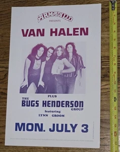 Van Halen Rare Original Concert Poster Armadillo 1978 Eddie David Lee Roth Alex - Picture 1 of 9
