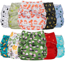 5 pack reusable nappies with inserts adjustable Cloth Popper pocket washable new