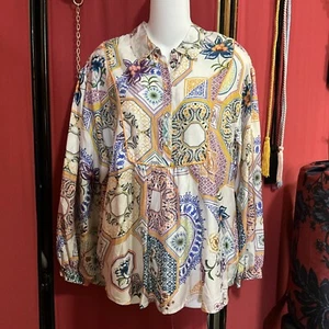 Blusa de seda Johnny Was Waterloo Wheel Alana PEQUEÑA NUEVA CON ETIQUETAS $226 - Imagen 1 de 10