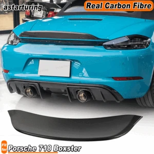 Fit For Porsche 718 Boxster 2016-19 REAL CARBON Rear Trunk Boot Spoiler Wing Lip - Foto 1 di 13
