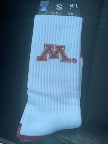 Minnesota Golden Gophers Strideline Crew Sock - White Cover