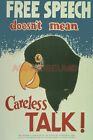 1939 Ww2 Usa United States Careless Talk Cost Lives Eagle Ii Propaganda Postcard