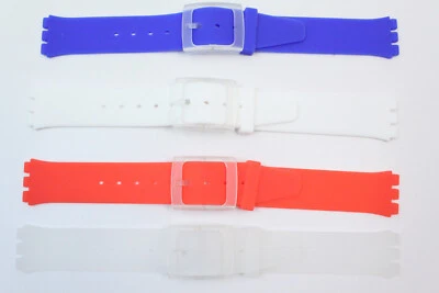 MARKENLOS Correa de reloj 16 mm para relojes SWATCH Slim fit for SWT skin watches silicona