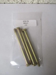 AN4-36 Schraube 1/4-28 x 3-25/32 Zoll gebohrter Schaft versilberter Stahl - Menge 4 - Bild 1 von 4