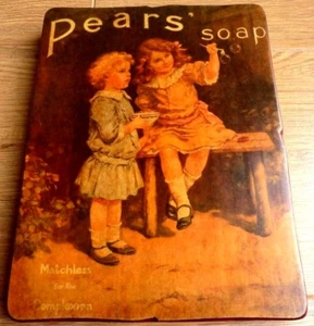 Vintage Wooden Wall Plaque Pears Soap Girls Matchless for the Complexion - Picture 1 of 7