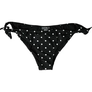 DOLCE & GABBANA Bikini Black Polka Dot Swimwear Beachwear Bottom IT3 / M 350usd - Picture 1 of 5