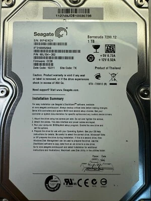 SEAGATE ST31000528AS 9SL154-302 1TB 7.2K RPM 32MB CACHE 3 Gb/s SATA 3.5" HDD - Image 1 of 4