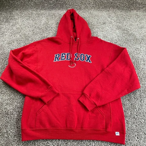 Boston Red Sox Sweatshirt Adult Large Hoodie Pullover Russell MLB Baseball Mens Cover