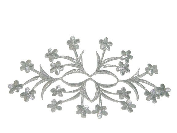 MARKENLOS 1 x Lurex Plata Aplicaciones Parche Medieval?Edad Media? (ArtNr:13-1S)