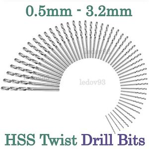 10x HSS Metal Micro Mini Small Drill Bit Set Metric 0.5mm-3.2mm UK