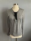 Trina Turk Recreation Long Sleeve Top Gray Stretch Active Womens Small S