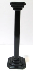 Vintage Glass Taper Candle Stick Holder Art Deco Ebony Black 10 1/4" Tall - Picture 1 of 6