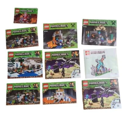 LEGO MINECRAFT LOT 8 INSTRUCTION MANUALS BOOKLETS ONLY 21113 21119 21142 21151 - Image 1 of 4