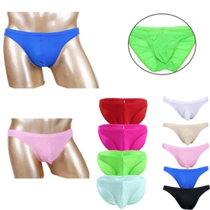 Men Ice Silk Lingerie Briefs Bikini Back Ruched Pouch Panties Thong AU - Picture 1 of 137