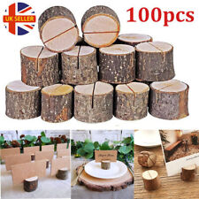 100 Wooden Table Card Holder Stand Number Place Name Menu Wedding Party Decor
