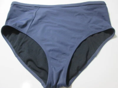 Nike Mujer Talla L Parte Inferior de Bikini Azul Marino Hipster Logo Estampado Traje de Baño Ropa de Playa Foto 1 de 4