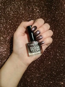 DEBORAH MILANO VERNIS A ONGLES SHINE TECH 84 NOIR REFLET VIOLET argenté pailleté - Picture 1 of 1