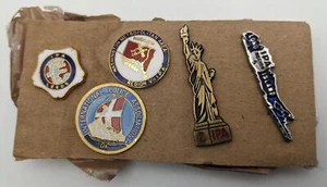 5 Assorted International Police Association Pin Badges Enamel Butterfly Backs - Picture 1 of 6