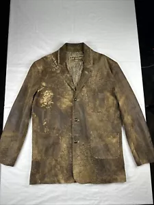 Alan Michael USA Leather Suede Coat Men XL Hand Stitched Butter Soft Rustic Boho - Picture 1 of 24