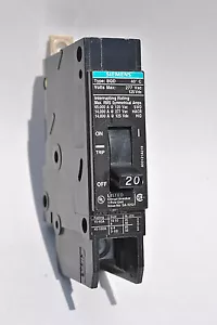 Excellent Used Siemens BQD120 1-Pole 20-Amp Circuit Breaker 277 V.A.C. - Picture 1 of 5
