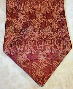 Runner da tavolo elegante vintage cavolo rosa broccato granato e oro 70L x 13W - Foto 1 di 7