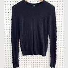 Margaret O’Leary Origami Knits Checkerboard Crew Sweater Black Size Small