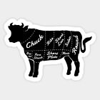 Cow Diagram Steak Cut Meat Lover Vinyl Sticker Wall Bumper Bottle Decal
