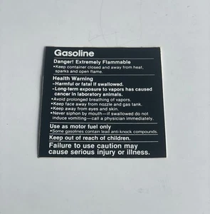 Vintage Petroliana Gas Warnaufkleber "Never Siphon By Mouth" 70er Jahre - Bild 1 von 2