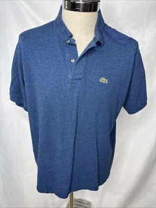 Lacoste Blue Polo Shirt Mens Size FR 7 US XXL Golf Collar Short Sleeve Alligator - Picture 1 of 6