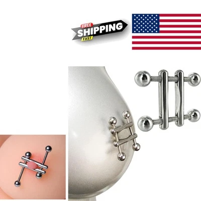 Prensa de pezones de doble tornillo de acero inoxidable ajustable para juego sensual y tormento Foto 1 de 3