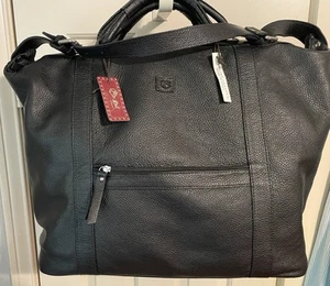 Neu mit Etikett In Pell Reisetasche schwarz echtes genarbtes Leder 16 - Bild 1 von 10