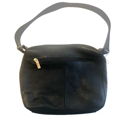 ROYCE New York Black Leather Shoulder Bag, Silver Hardware, NWT! - Image 1 of 4