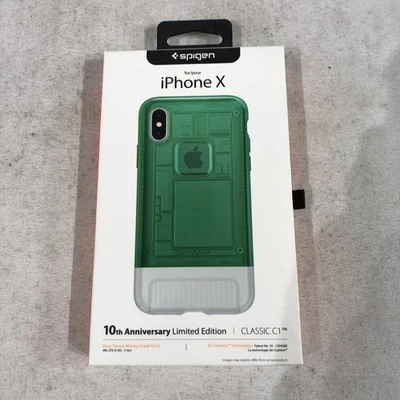 NIB Spigen iPhone X 10th Anniversary Limited Edition C1 Case G3 Green - Image 1 of 4