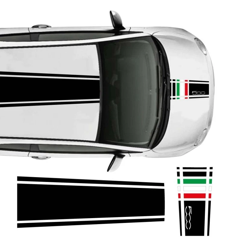 calcomanías techo ItaliaTrack Fiat 500 Foto 1 de 1
