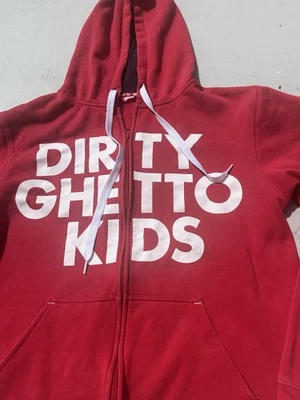 Men's Dirty Ghetto Kids Hoodie Red Spell-Out L Streetwear Casual Full Zip DGK - Image 1 of 4