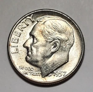 1957 P ROOSEVELT DIME 90% SILVER #C9728 - Picture 1 of 2