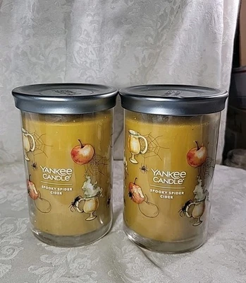 Yankee Candle Spooky Spider сидр 2 фитиля большой тамблер - набор из 2 - новый - Изображение 1 из 4