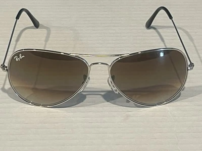 Gafas de sol Ray Ban RB3026 62 MM aviador unisex marco plateado/lente degradada marrón Foto 1 de 4