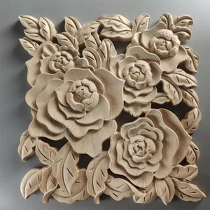 Nagelneue Schränke Holzschnitzerei Holz Applikation 20x20cm gute Verarbeitung - Bild 1 von 7