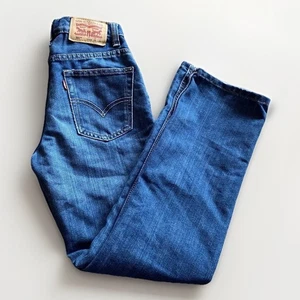 Levi's 505 Jeans Youth Boys 12 Slim 24x26 Adj. Elastic Waist Straight Med Wash - Picture 1 of 8