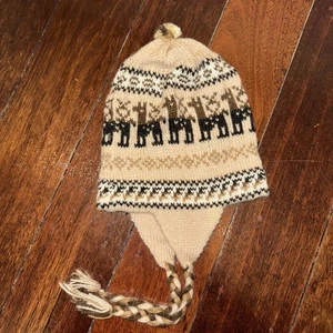 Mexico Hand Made Knit Hat Ear Flaps Trapper Ski Wool Cap - Picture 1 of 7