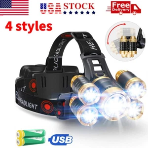Superhelle LED Scheinwerfer wiederaufladbare Scheinwerfer Taschenlampe Taschenlampe USA - Bild 1 von 22